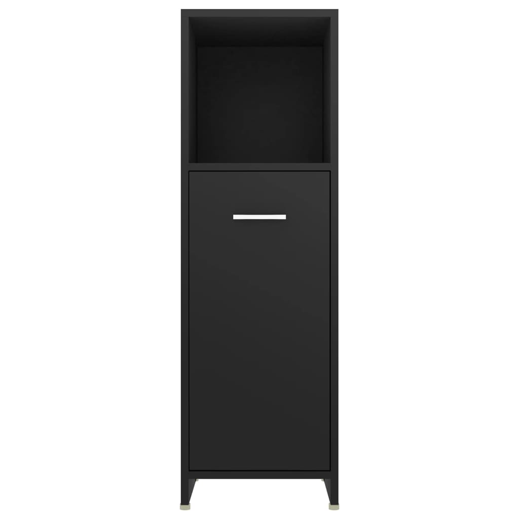 Mobile da Bagno Nero 30x30x95 cm in Legno Multistrato | homemem39