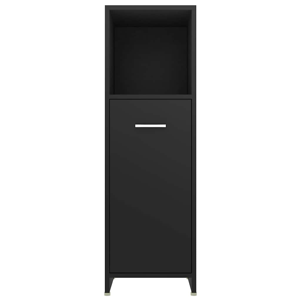 Mobile da Bagno Nero 30x30x95 cm in Legno Multistrato