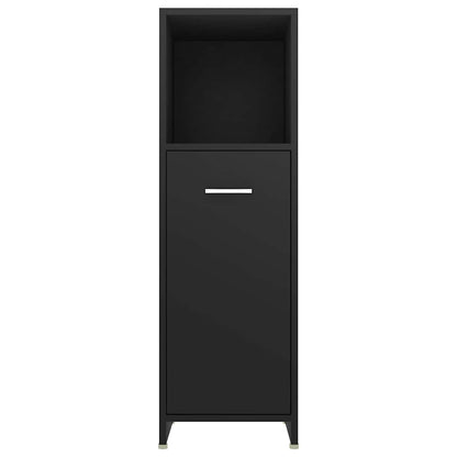 Mobile da Bagno Nero 30x30x95 cm in Legno Multistrato