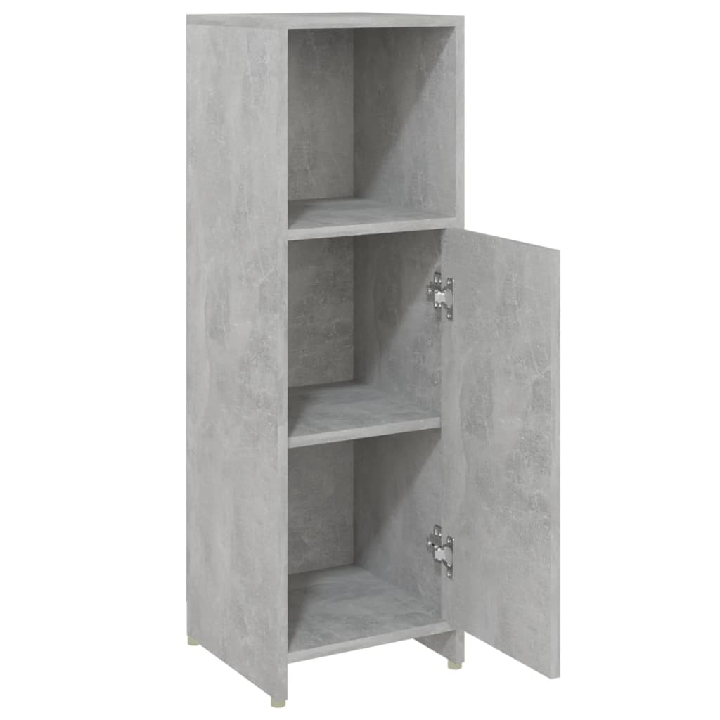 Mobile da Bagno Grigio Cemento 30x30x95 cm in Legno Multistrato | homemem39