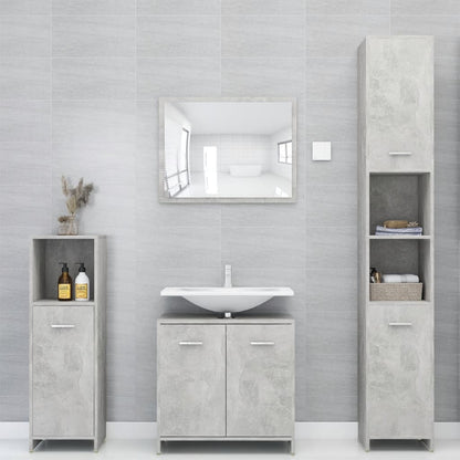 Mobile da Bagno Grigio Cemento 30x30x95 cm in Legno Multistrato | homemem39