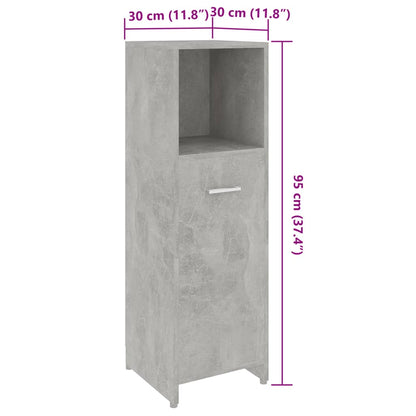 Mobile da Bagno Grigio Cemento 30x30x95 cm in Legno Multistrato | homemem39