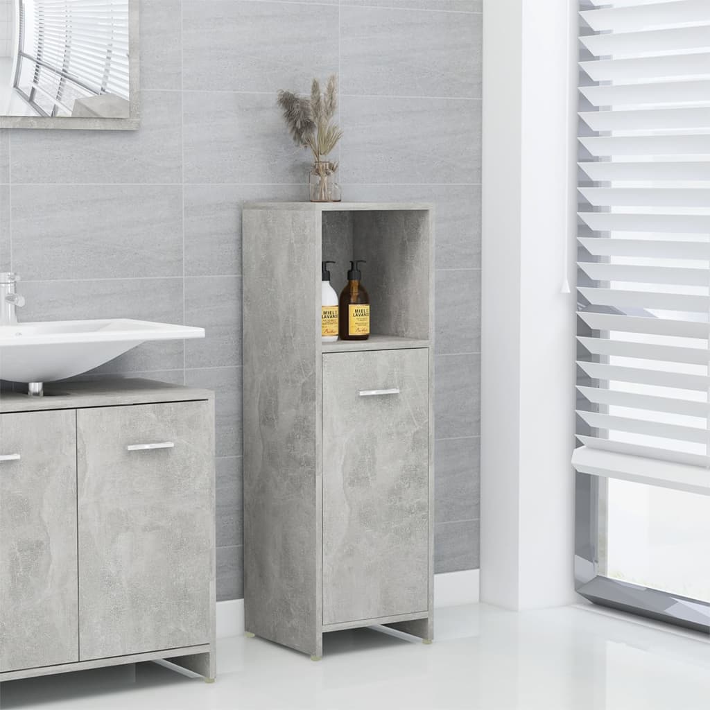 Mobile da Bagno Grigio Cemento 30x30x95 cm in Legno Multistrato | homemem39