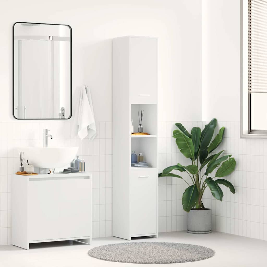 Mobile da Bagno Bianco 30x30x183,5 cm in Legno tecnico