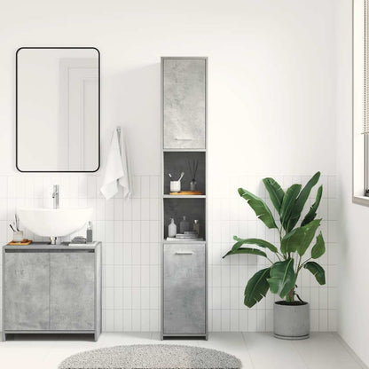 Mobile da Bagno Grigio Cemento 30x30x183,5 cm Legno tecnico | homemem39