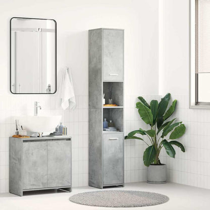 Mobile da Bagno Grigio Cemento 30x30x183,5 cm Legno tecnico | homemem39