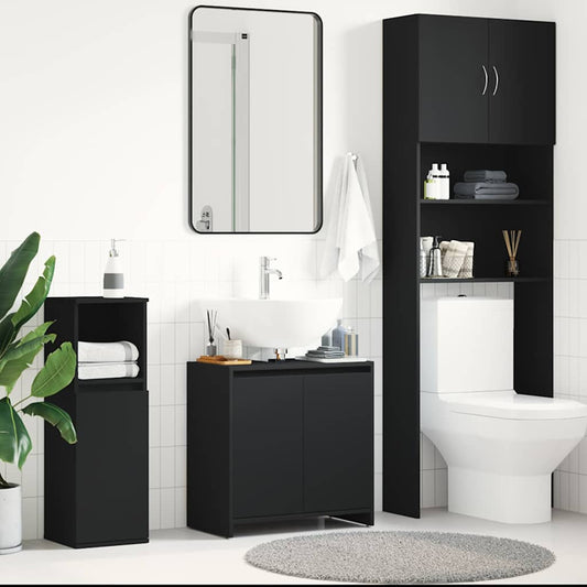 Mobile da Bagno Nero 60x33x61 cm in Legno Multistrato | homemem39