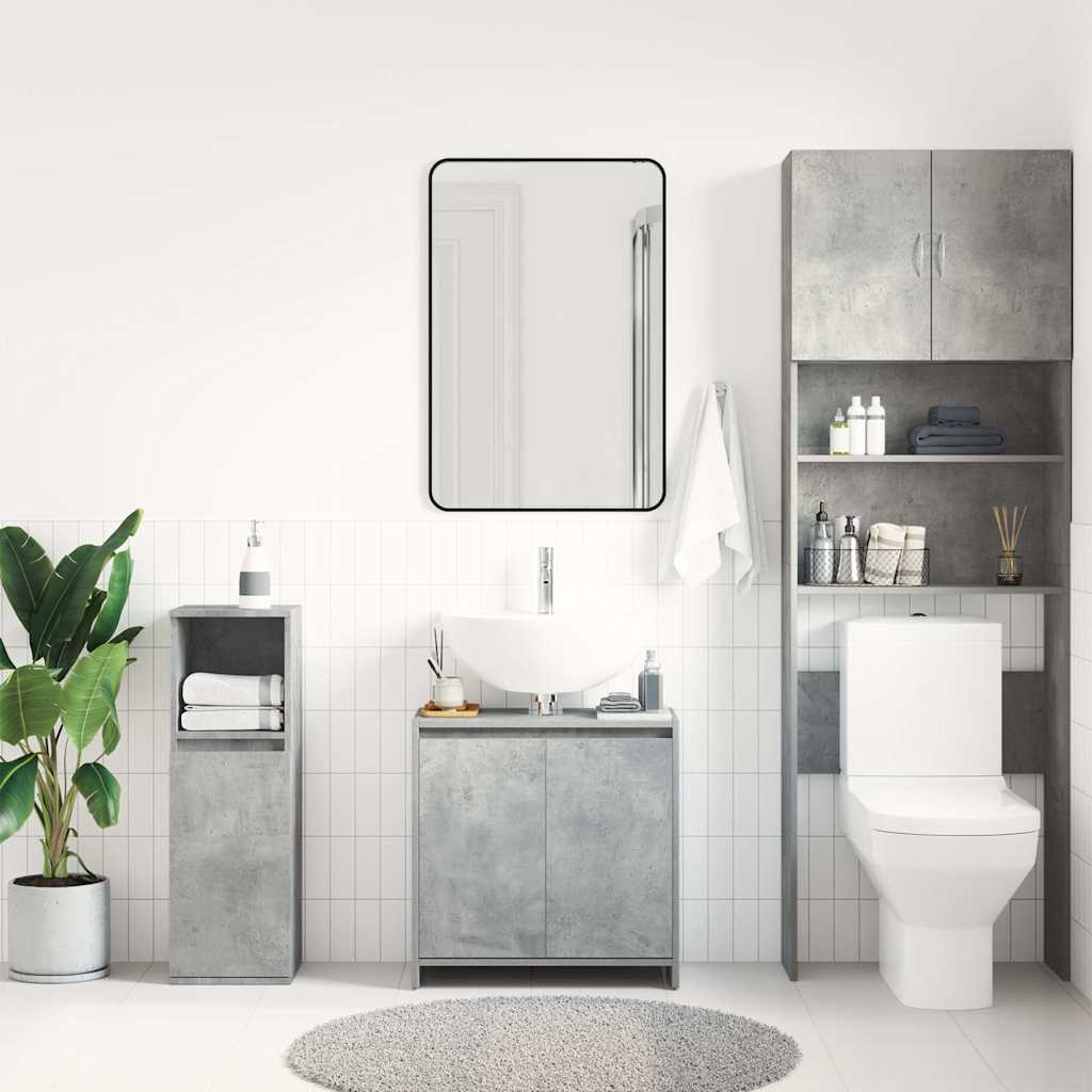 Mobile da Bagno Grigio Cemento 60x33x60 cm in Legno Multistrato