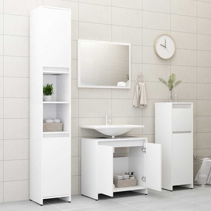 Set Mobili da Bagno Bianco in Legno Multistrato | homemem39
