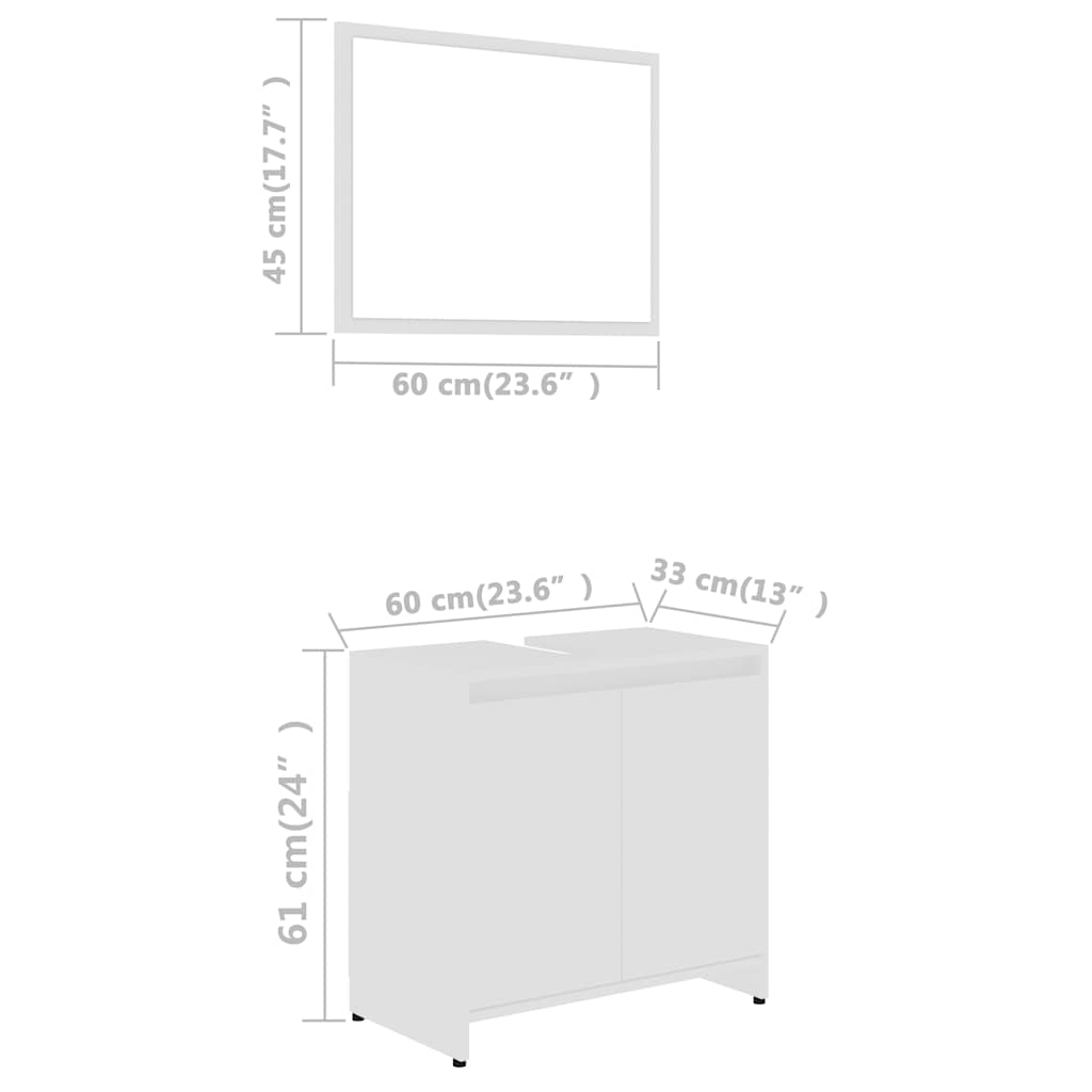 Set Mobili da Bagno Bianco in Legno Multistrato | homemem39