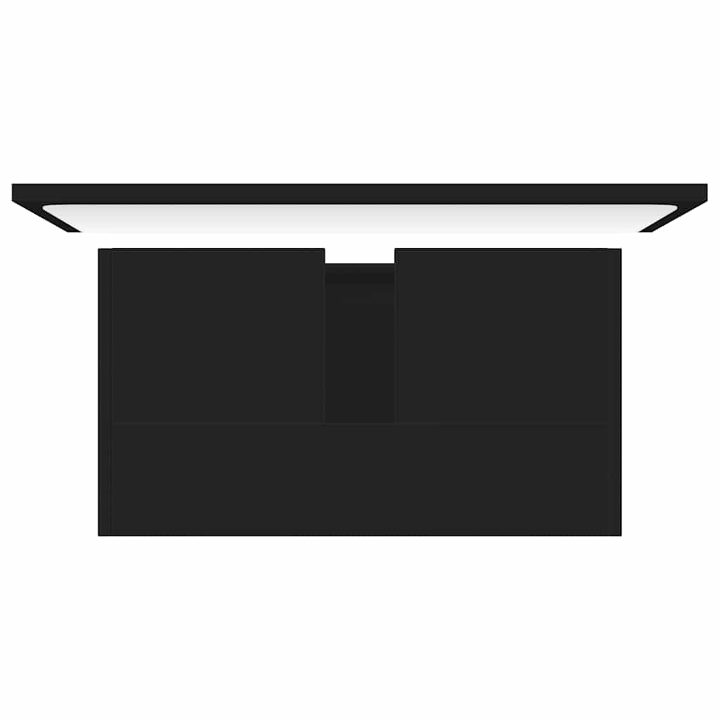 Set Mobili da Bagno Nero in Legno Multistrato