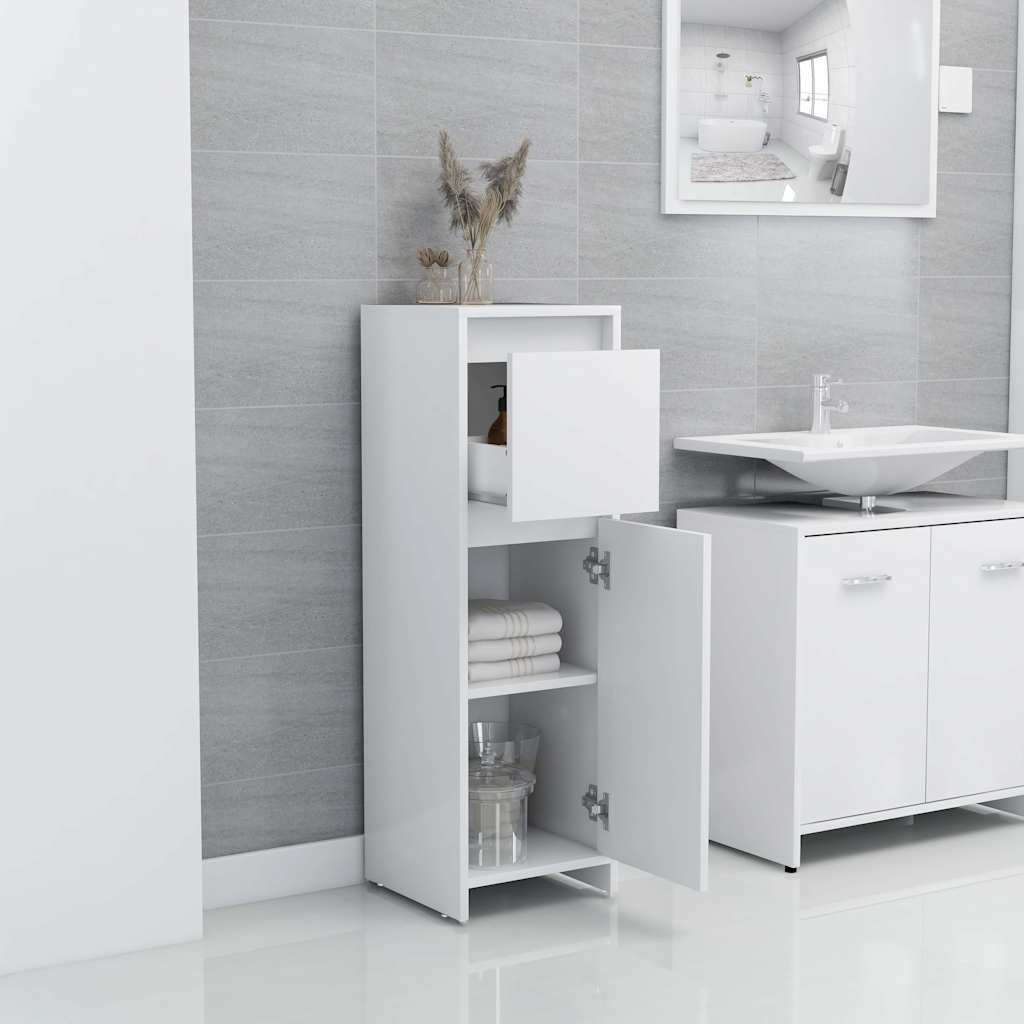Armadio da Bagno Bianco in legno multistrato