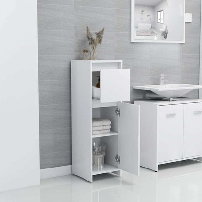 Armadio da Bagno Bianco in legno multistrato