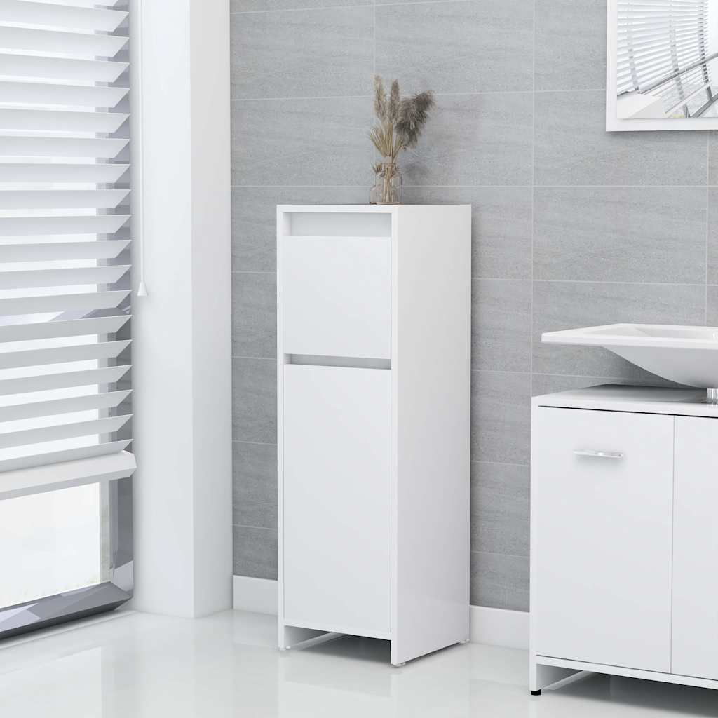 Armadio da Bagno Bianco in legno multistrato