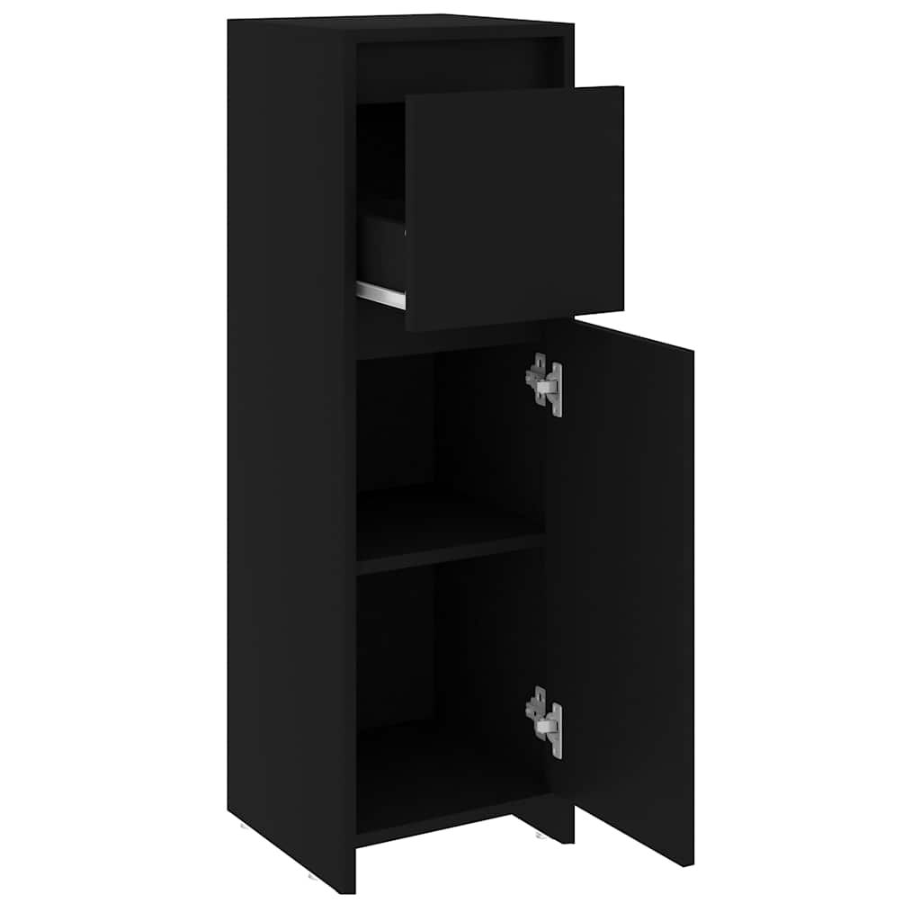 Mobile da Bagno Nero 30x30x95 cm in Legno Multistrato | homemem39