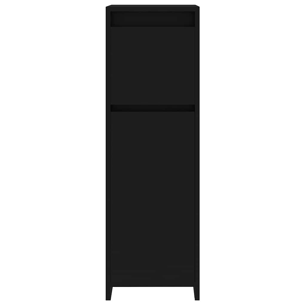 Mobile da Bagno Nero 30x30x95 cm in Legno Multistrato | homemem39