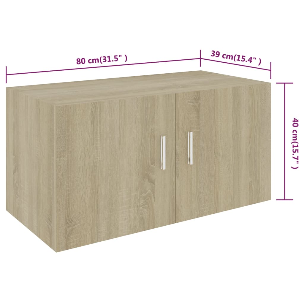 Armadietto da Parete Rovere Sonoma 80x39x40cm Legno Multistrato