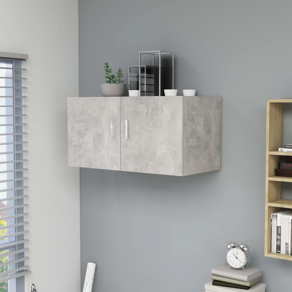 Armadietto Parete Grigio Cemento 80x39x40 cm Legno Multistrato | homemem39