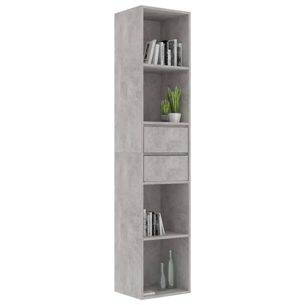 Libreria Grigio Cemento 36x30x171 cm in Legno Multistrato | homemem39