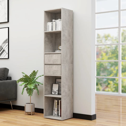 Libreria Grigio Cemento 36x30x171 cm in Legno Multistrato | homemem39