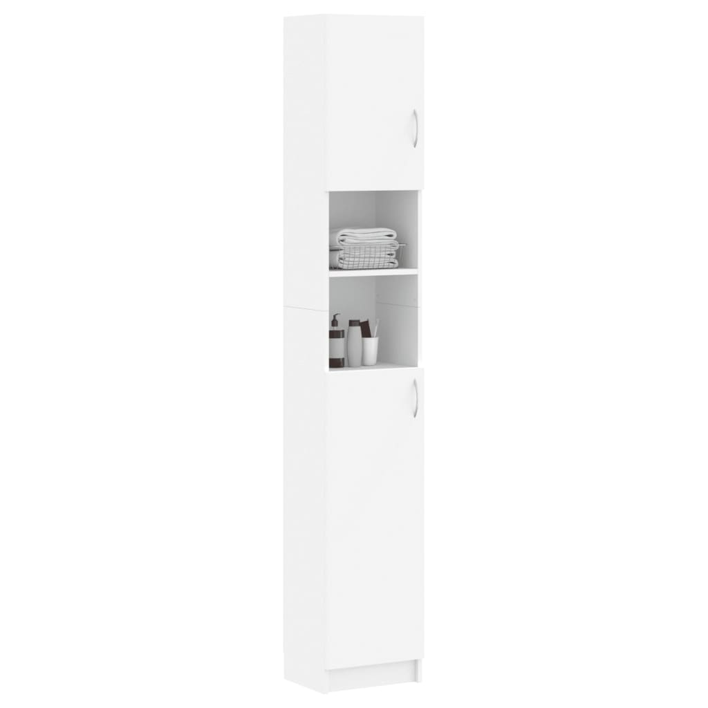 Armadio da Bagno Bianco 32x25,5x190 cm in Legno Ingegnerizzato | homemem39