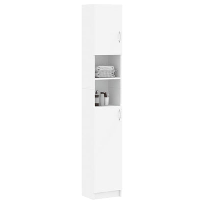 Armadio da Bagno Bianco 32x25,5x190 cm in Legno Ingegnerizzato | homemem39