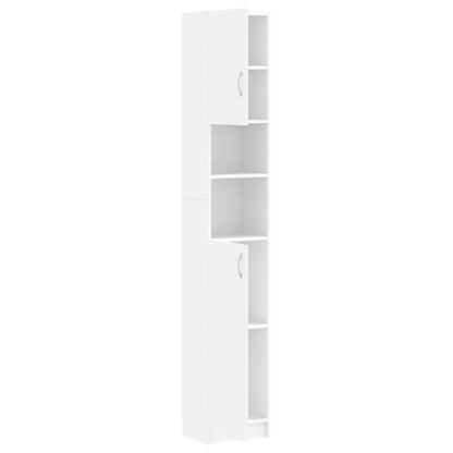 Armadio da Bagno Bianco 32x25,5x190 cm in Legno Ingegnerizzato | homemem39