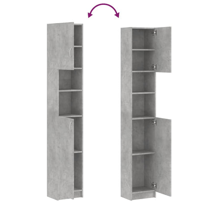 Mobile da Bagno Grigio Cemento 32x25,5x190 cm Legno Ingegnerizzato | homemem39