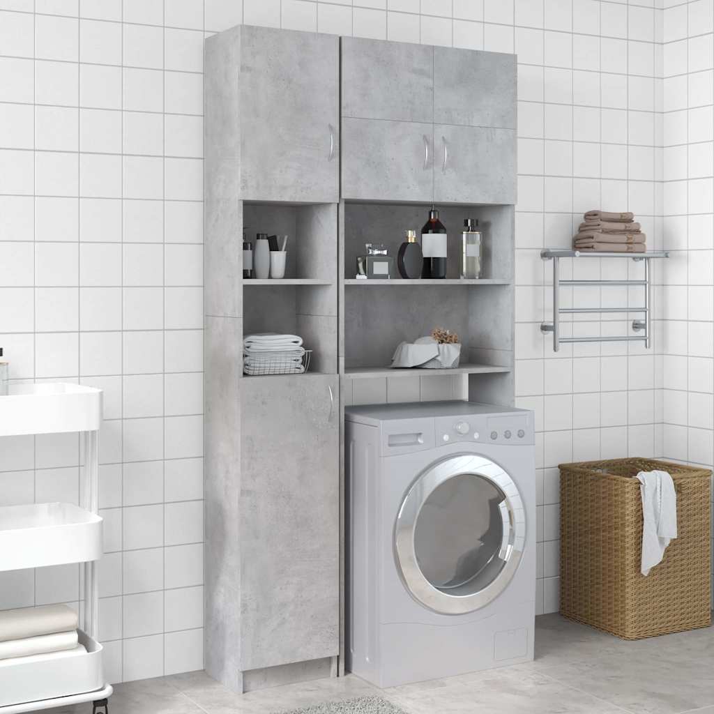 Mobile da Bagno Grigio Cemento 32x25,5x190 cm