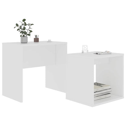 Tavolino da Salotto Bianco 48x30x45 cm in Legno Multistrato | homemem39