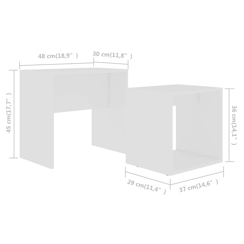 Tavolino da Salotto Bianco 48x30x45 cm in Legno Multistrato | homemem39