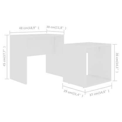 Tavolino da Salotto Bianco 48x30x45 cm in Legno Multistrato | homemem39