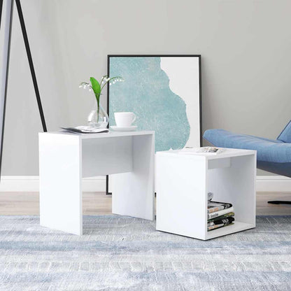 Tavolino da Salotto Bianco 48x30x45 cm in Legno Multistrato | homemem39