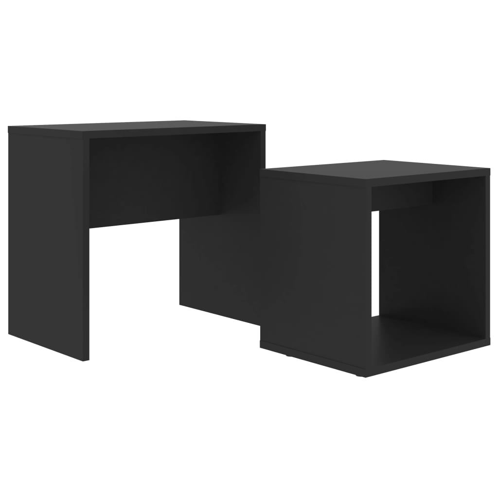 Set Tavolini da Salotto Nero 48x30x45 cm in Legno Multistrato | homemem39