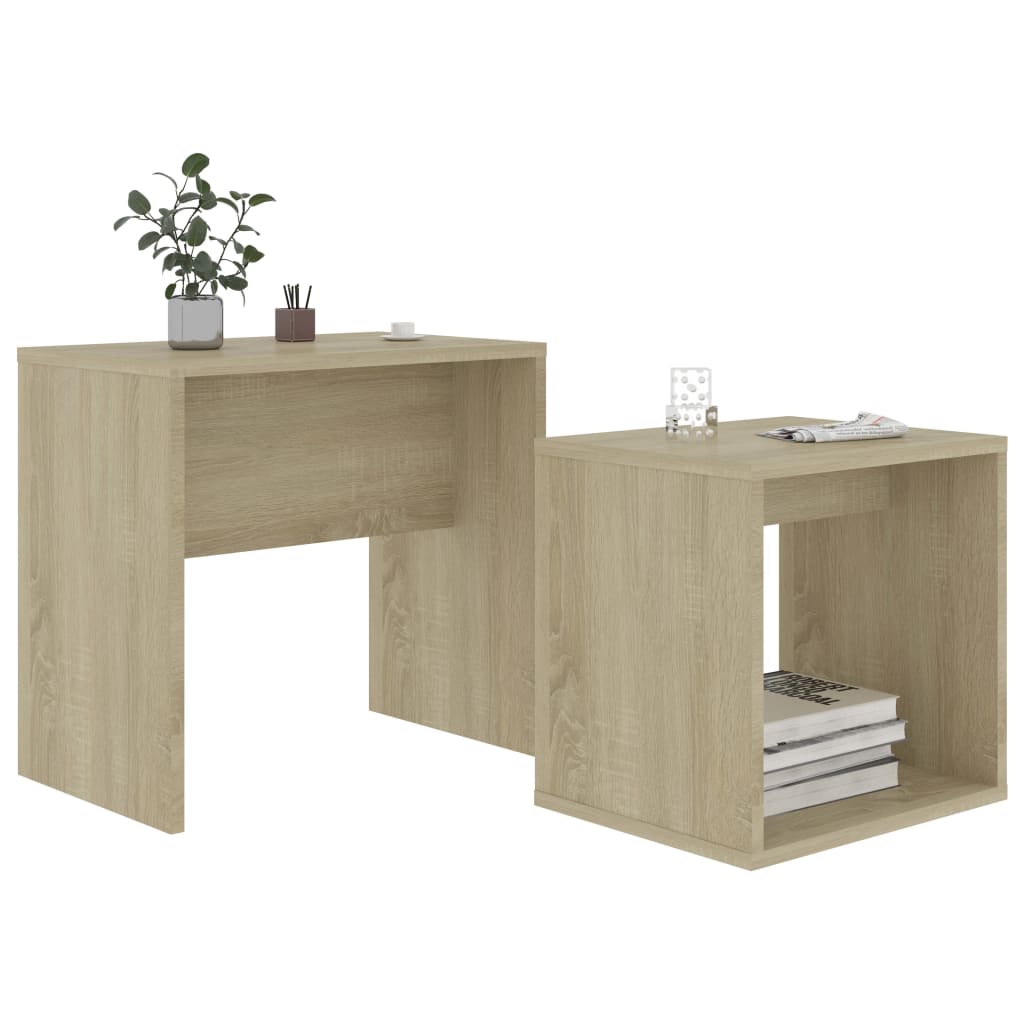 Set Tavolini Salotto Rovere Sonoma 48x30x45cm Legno Multistrato | homemem39