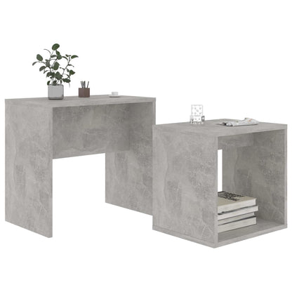 Set Tavolini da Salotto Grigio Cemento 48x30x45 cm Multistrato | homemem39