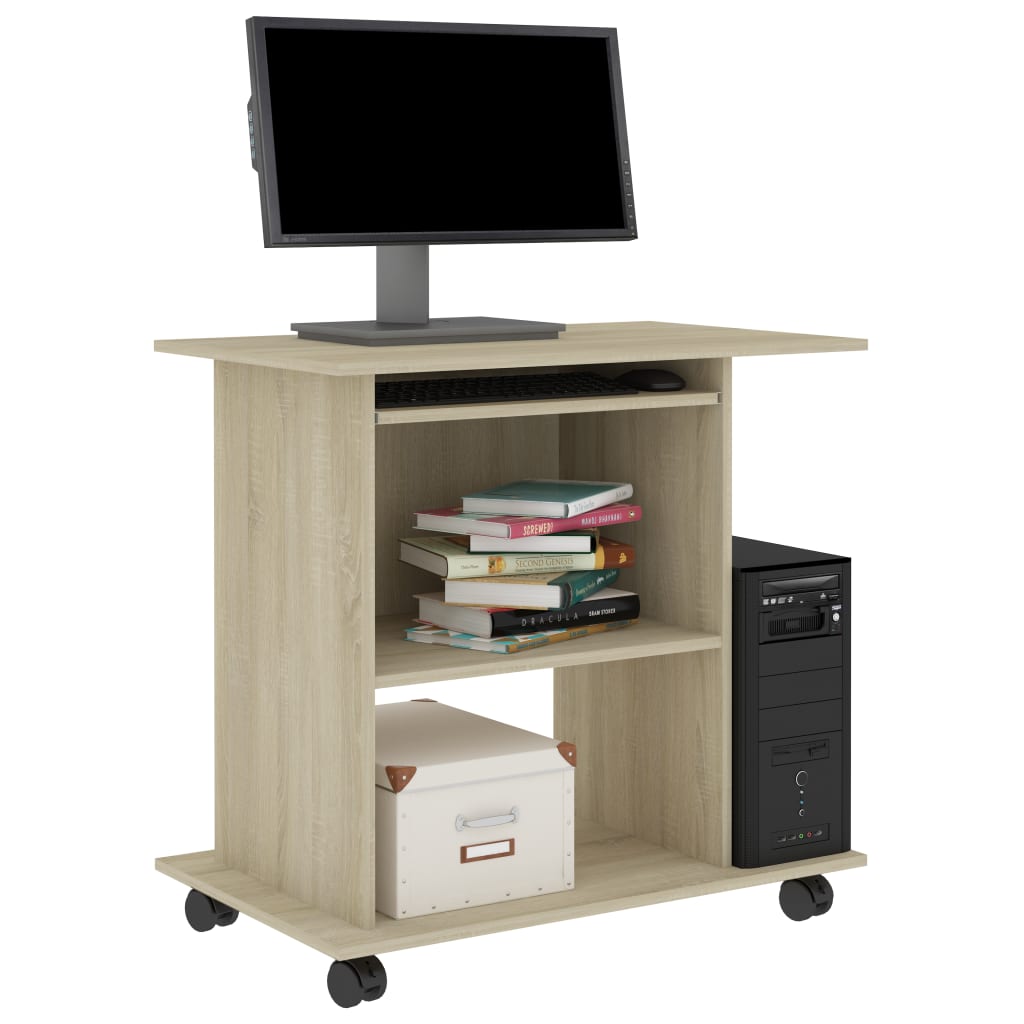 Scrivania Computer Rovere Sonoma 80x50x75 cm Legno Multistrato - homemem39