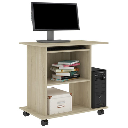 Scrivania Computer Rovere Sonoma 80x50x75 cm Legno Multistrato - homemem39