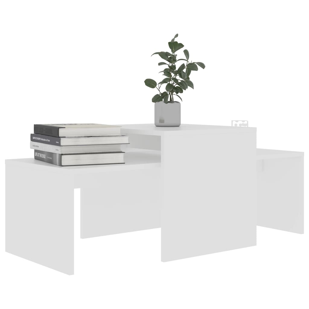 Tavolino da Salotto Bianco 100x48x40 cm in Legno Multistrato | homemem39