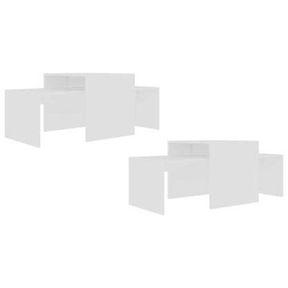 Tavolino da Salotto Bianco 100x48x40 cm in Legno Multistrato | homemem39