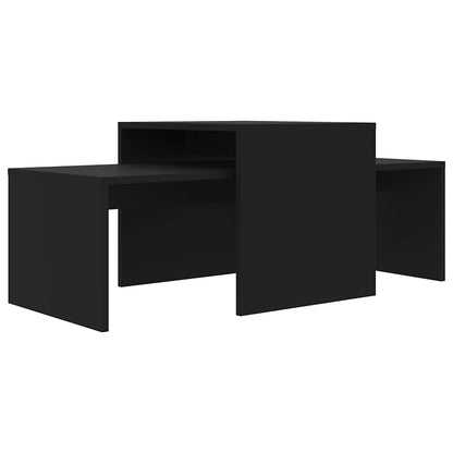 Set Tavolini da Salotto Nero 100x48x40 cm in Legno Multistrato | homemem39