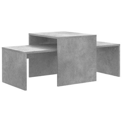 Set Tavolini da Salotto Grigio Cemento 100x48x40 cm Multistrato | homemem39