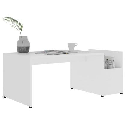 Tavolino da Salotto Bianco 90x45x35 cm in Legno Multistrato | homemem39