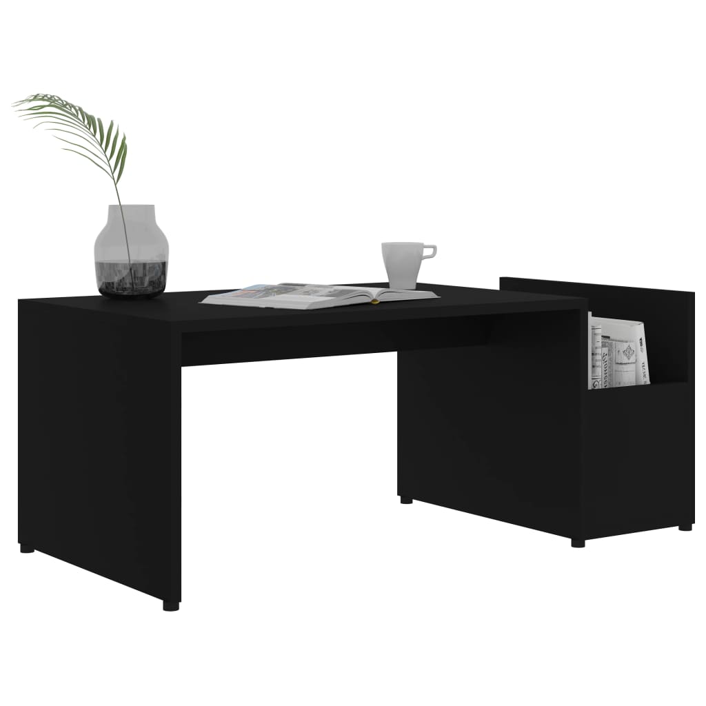 Tavolino da Salotto Nero 90x45x35 cm in Legno Multistrato | homemem39