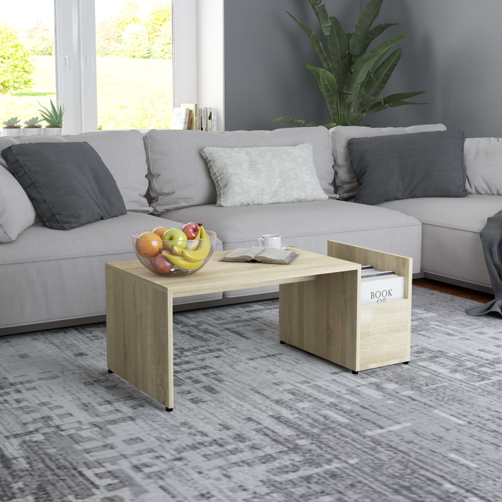 Tavolino da Salotto Rovere Sonoma 90x45x35 cm Legno Multistrato | homemem39