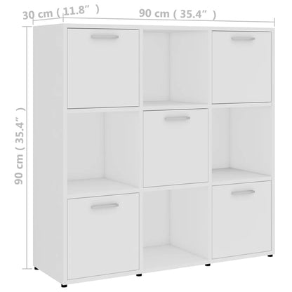 Libreria Bianca 90x30x90 cm in Legno Multistrato | homemem39