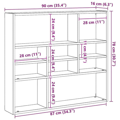 Scaffale a Parete Bianco 90x16x78 cm in in Multistrato | homemem39