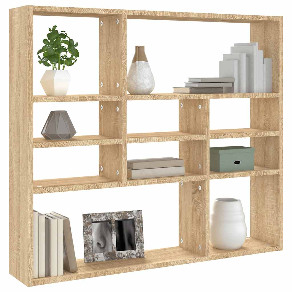 Scaffale a Parete Rovere Sonoma 90x16x78cm in Legno Multistrato | homemem39