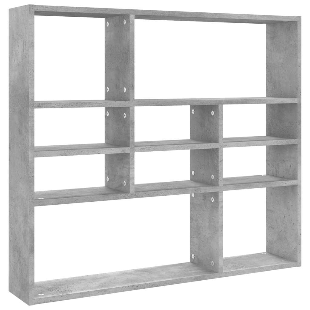 Scaffale a Parete Grigio Cemento 90x16x78 cm Legno Multistrato | homemem39