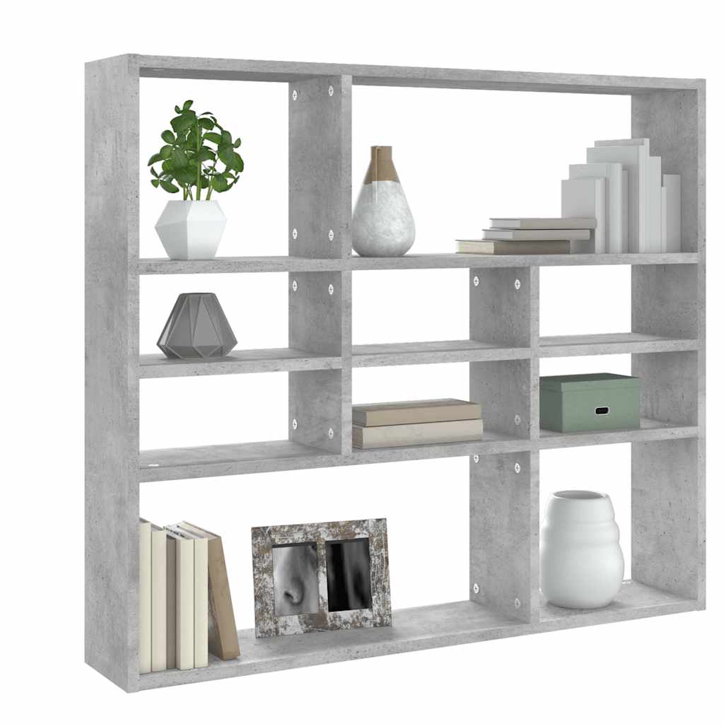 Scaffale a Parete Grigio Cemento 90x16x78 cm Legno Multistrato | homemem39